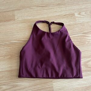 girlfriend collective Maroon Halter Sports Bra XS